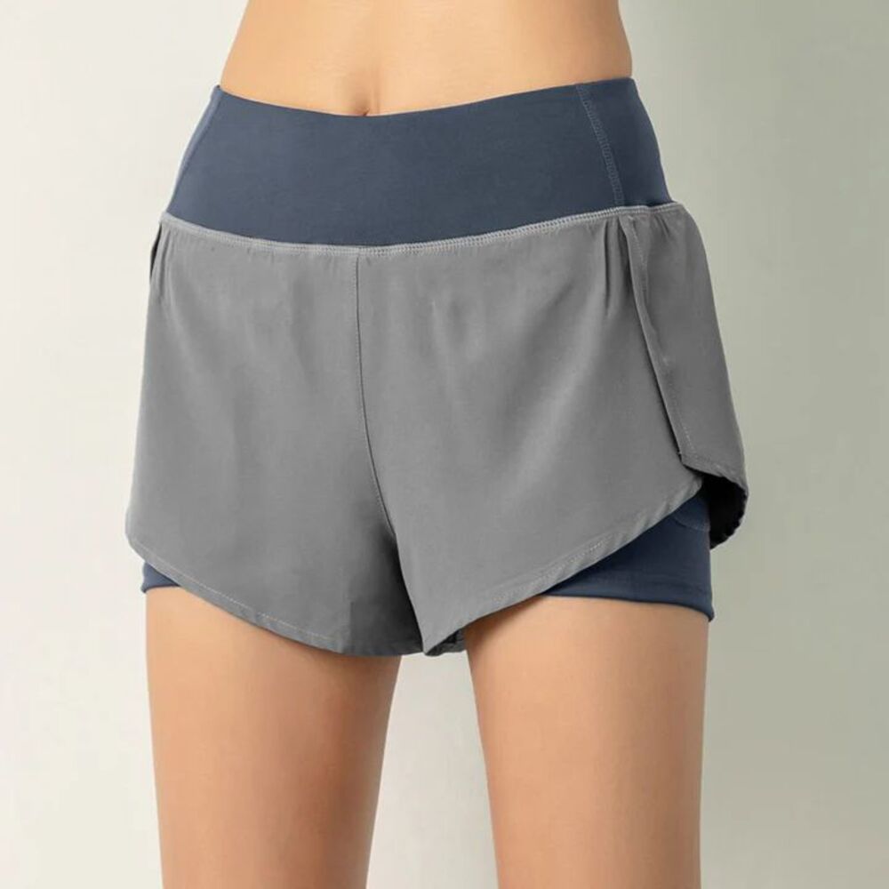 2-in-1 Women’s Workout Shorts with Phone Pockets for Running or Gym  Size Large